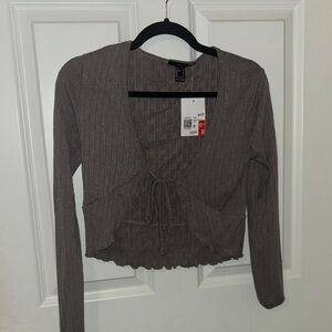 Forever 21 Taupe Ribbed Crop Top